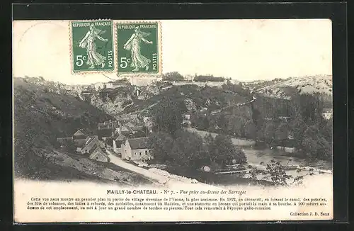 AK Mailly-le-Chateau, Vue prise au-dessus des Barrages