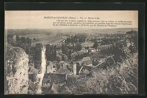 AK Mailly-le-Chateau, Vue sur Mailly-le-Bas