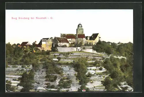 AK Neustadt im Odenwald, die Burg Breuberg auf dem Berg