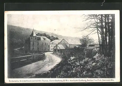 AK Kastell Saalburg im Taunus, auf dem Weg zum Restaurant Lochmühle
