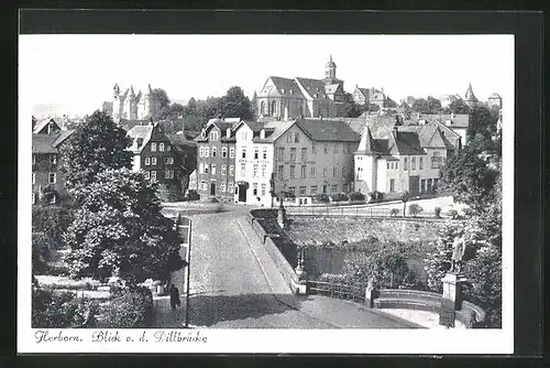 AK Herborn, Hotel zum Ritter, auf der Dillbrücke