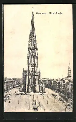 AK Hamburg, Nicolaikirche auf dem Hopfenmarkt