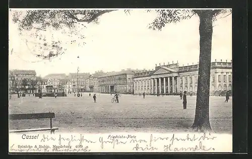 AK Kassel, Friedrichsplatz mit Passanten