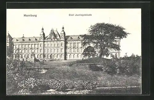 AK Hamburg-Neustadt, Civil Justizgebäude am Sievekingplatz