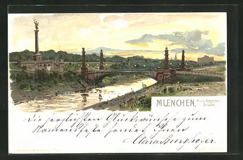 AK München, Prinz-Regenten-Brücke