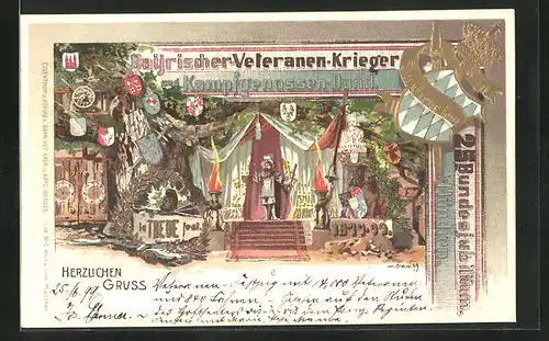 Präge-AK München, Bayrischer.Veteranen.Krieger und Kampfgenossen-Bund, Wappen