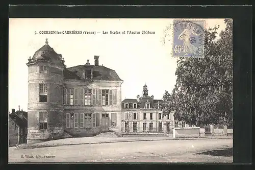 AK Courson-les-Carriéres, les Ecoles et l'Ancien Chateau