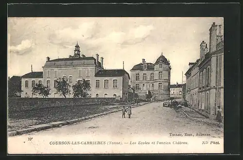 AK Courson-les-Carriéres, les Ecoles et l'ancien Chateau