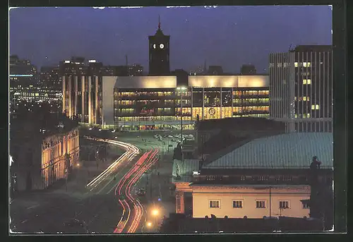 AK Berlin, Palast der Republick bei Beleuchtung