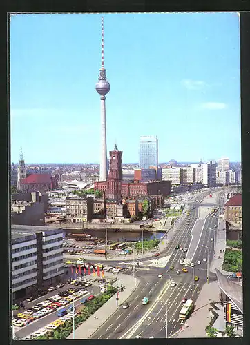 AK Berlin, Blick auf das Stadtzentrum mit Fernsehturm