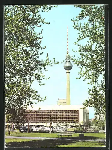 AK Berlin, Palast der Republik mit Fernsehturm