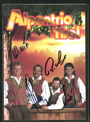 AK Musikgruppe Alpentrio Tirol in Tracht, Autograph