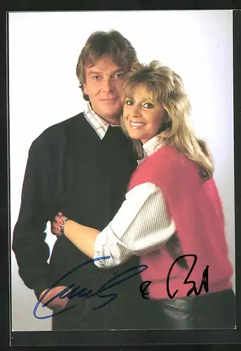 AK Musiker Cindy & Bert in einer vertrauten Pose, Autographen