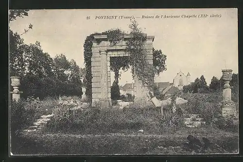 AK Pontigny, Ruines de l'Ancienne Chapelle