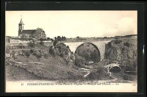 AK Pierre-Perthuis, les Ponts et l'Eglise