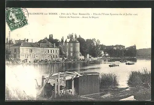 AK Villeneuve-sur-Yonne, Tour Bonneville, Fete de l'Union Sportive 1907