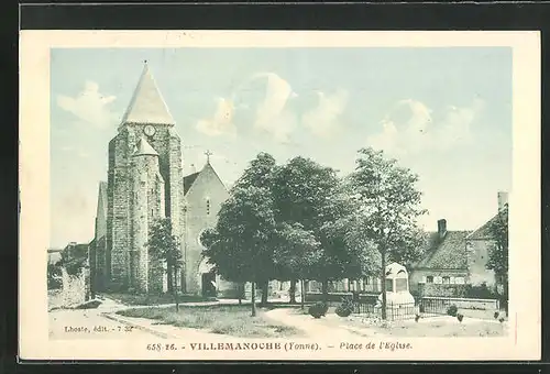 AK Villeneuve-sur-Yonne, Place de l'Eglise