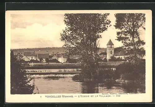 AK Vincelles, l'Yonne et le Village
