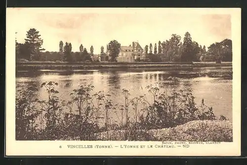 AK Vincelles, l'Yonne et le Chateau