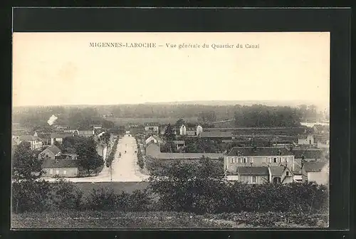 AK Migennes-Laroche, Vue générale du Quartier du Canal
