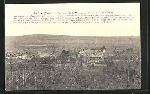 AK Passy, Vue prise de la Montagne sur la Vallée de l'Yonne