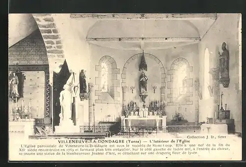 AK Villeneuve-la-Dondagre, L`interieur de l`Eglise