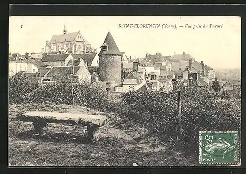 AK Saint Florentin, Vue prise du Prieure