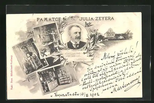 AK Haus des Schriftstellers Julius Zeyer