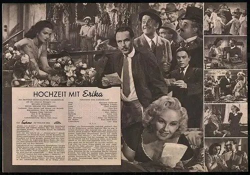 Filmprogramm IFB Nr. 598, Hochzeit mit Erika, Marianne Schönauer, Wolfgang Lukschy, Regie Eduard von Borsody