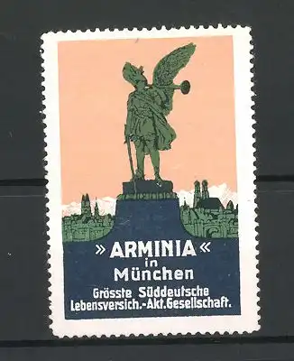 Reklamemarke ARMINIA grösste Süddeutsche Lebensversicherungs AG München, Denkmal