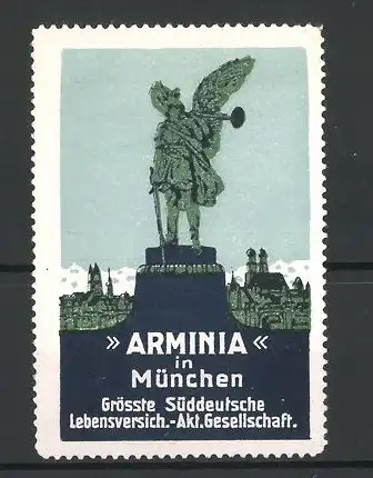 Reklamemarke ARMINIA grösste Süddeutsche Lebensversicherungs AG München, Denkmal