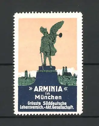 Reklamemarke ARMINIA grösste Süddeutsche Lebensversicherungs AG München, Denkmal