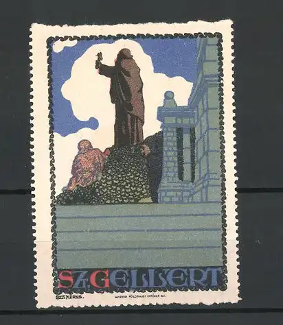 Reklamemarke Standbild des Dichters Christian Fürchtegott Gellert