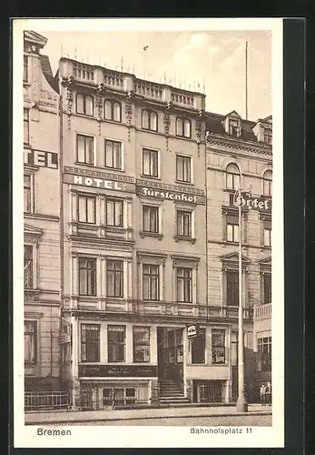 AK Bremen, Hotel Fürstenhof, Bahnhofsplatz 11