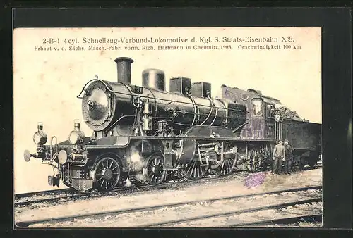 AK Schnellzug-Verbund-Lokomotive d. Kgl. S. Staats-Eisenbahn