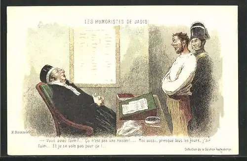 Künstler-AK sign. H. Daumier: Les Humoristes de Jadis