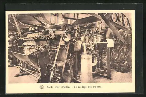 AK Karde voor klodden, Le cardage des étoupes