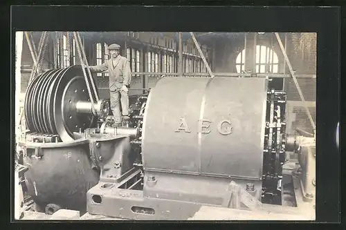 Foto-AK Fabrikarbeiter der AEG