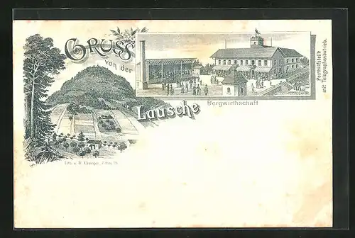 Lithographie Lausche, Berggasthaus