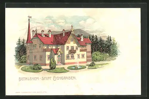 Lithographie Eichgraben, Bethlehem-Stift