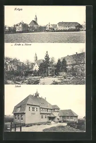 AK Krögis, Schule, Kirche & Pfarre, Totalansicht