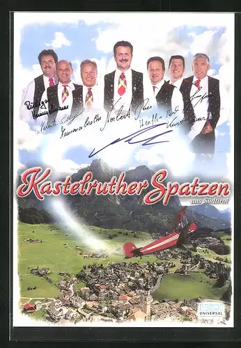 AK Musikercombo Kastelruther Pastzen in Volkstracht, Autograph