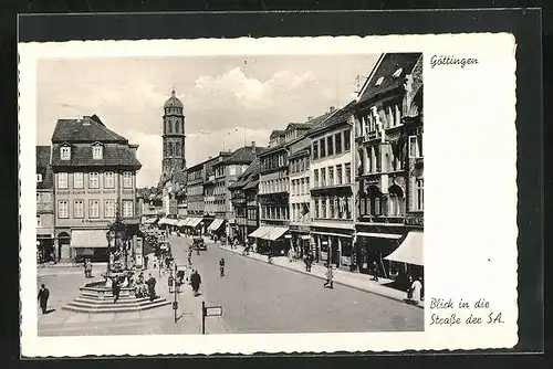 AK Göttingen, Blick in die Strasse der SA