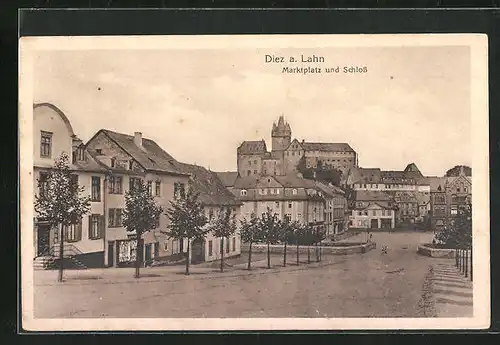 AK Diez a. Lahn, Marktplatz mit Schloss