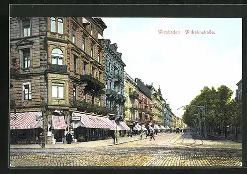 AK Wiesbaden, Wilhelmstrasse