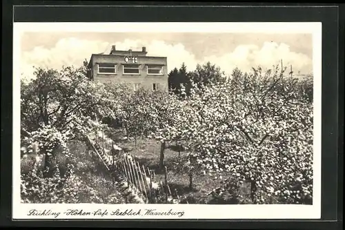 AK Wasserburg, Höhen-Cafe Seeblick im Frühling