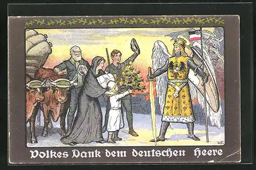 Künstler-AK Hamburg, Opfertag - Weihnachtsgabe 1915, Erzengel Michael