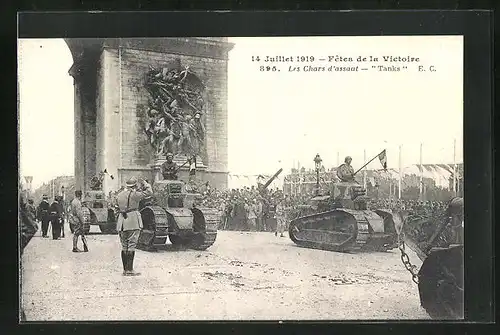 AK Paris, Fetes de la Victoire, Les Chars d`assaut Tanks
