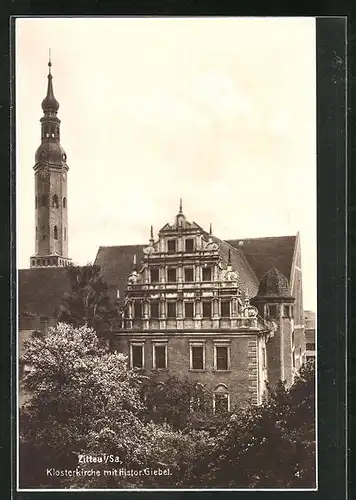 AK Zittau i. Sa., Klosterkirche mit Histor. Giebel