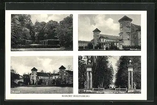 AK Rheinsberg, Naturtheater, Schloss, Eingangsportal zum Park